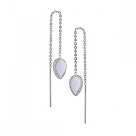 Boucles d’oreilles chaîne Oeil de pierre Argent