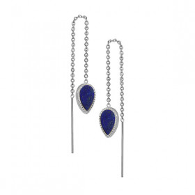 Boucles d’oreilles chaîne Oeil de pierre Argent