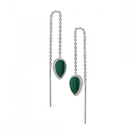 Boucles d’oreilles chaîne Oeil de pierre Argent