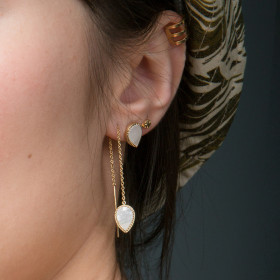 Boucles d’oreilles chaîne Oeil de pierre