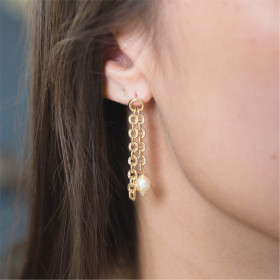 Boucles d’oreilles Rococo et perle de Nacre